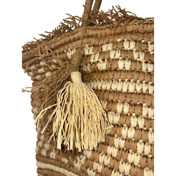 Nikki Beach Karolina Tote in White & Natural One Size New Womens Straw Handbag - Picture 6 of 11